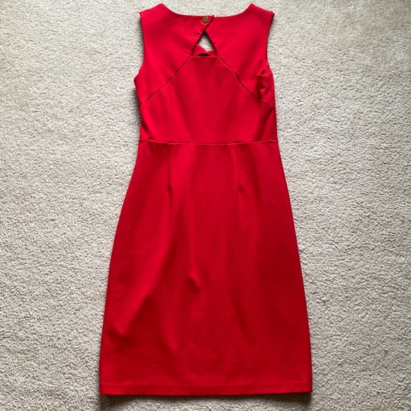 TALBOTS Red Sleeveless Fitted Dress 4 - Picture 3 of 16